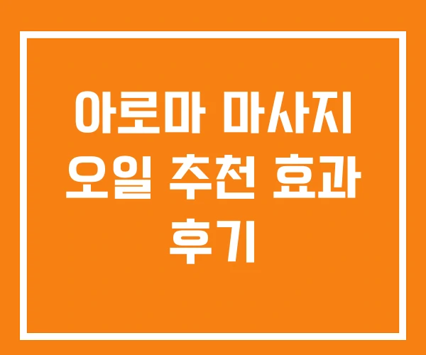 아로마 마사지 오일 추천 효과 후기 아로마 마사지 오일 추천 효과 후기
