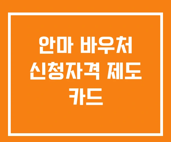 안마 바우처 신청자격 제도 카드 안마 바우처 신청자격 제도 카드