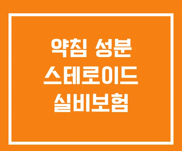 약침 성분 스테로이드 실비보험