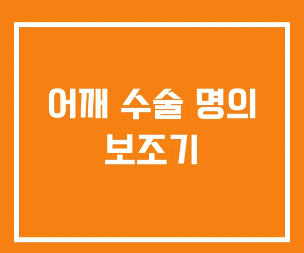 어깨 수술 명의 보조기