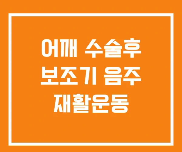 어깨 수술후 보조기 음주 재활운동