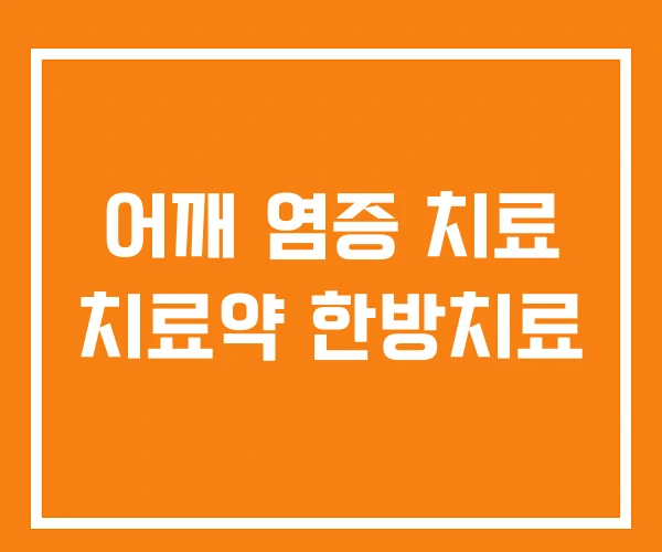 어깨 염증 치료 치료약 한방치료 어깨 염증 치료 치료약 한방치료