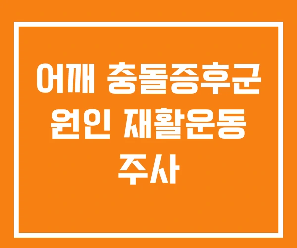 어깨 충돌증후군 원인 재활운동 주사