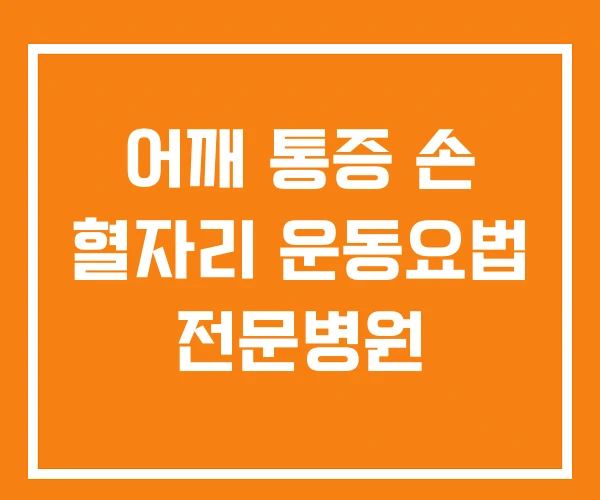 어깨 통증 손 혈자리 운동요법 전문병원