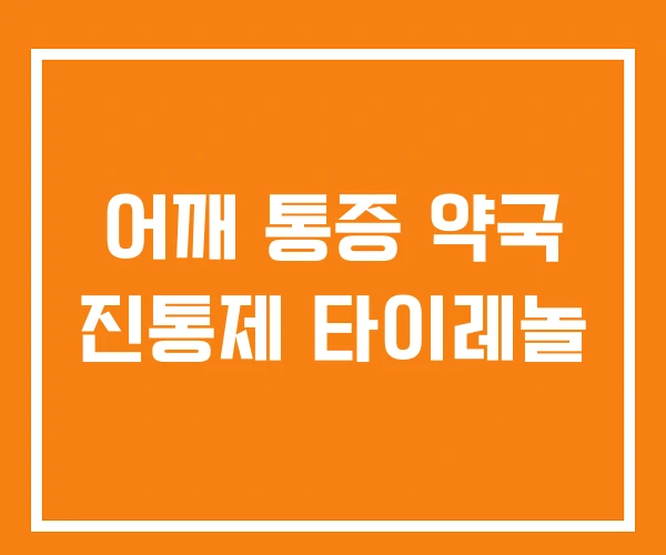 어깨 통증 약국 진통제 타이레놀