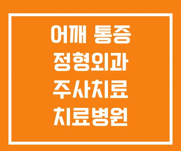 어깨 통증 정형외과 주사치료 치료병원 어깨 통증 정형외과 주사치료 치료병원