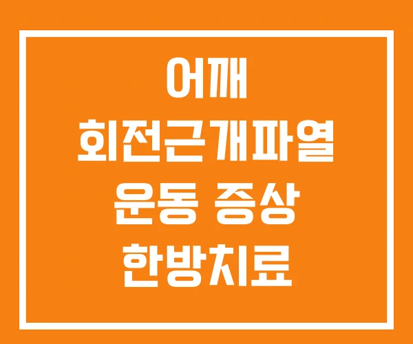 어깨 회전근개파열 운동 증상 한방치료