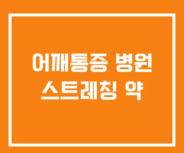 어깨통증 병원 스트레칭 약 어깨통증 병원 스트레칭 약