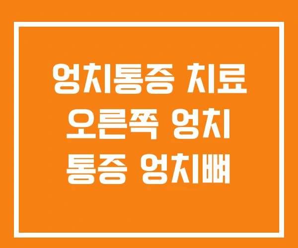 엉치통증 치료 오른쪽 엉치 통증 엉치뼈