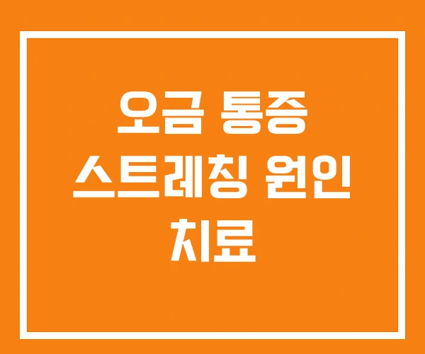 오금 통증 스트레칭 원인 치료 오금 통증 스트레칭 원인 치료