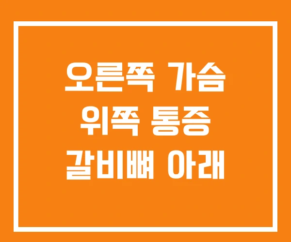 오른쪽 가슴 위쪽 통증 갈비뼈 아래 오른쪽 가슴 위쪽 통증 갈비뼈 아래