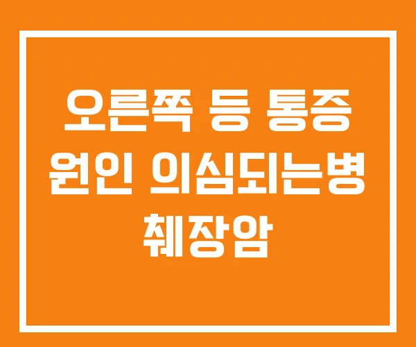 오른쪽 등 통증 원인 의심되는병 췌장암