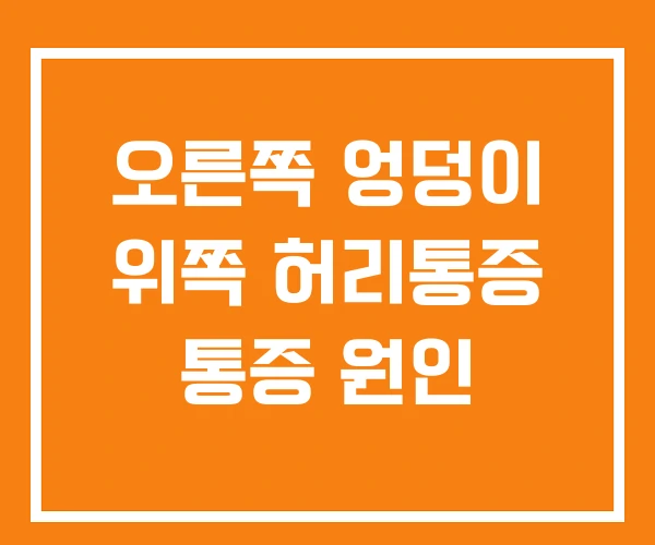 오른쪽 엉덩이 위쪽 허리통증 통증 원인 오른쪽 엉덩이 위쪽 허리통증 통증 원인