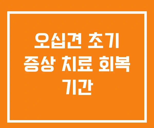 오십견 초기 증상 치료 회복 기간