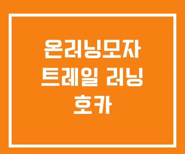 온러닝모자 트레일 러닝 호카