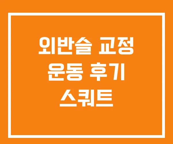 외반슬 교정 운동 후기 스쿼트 외반슬 교정 운동 후기 스쿼트