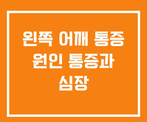 왼쪽 어깨 통증 원인 통증과 심장