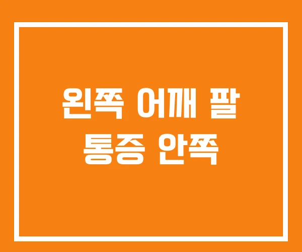 왼쪽 어깨 팔 통증 안쪽