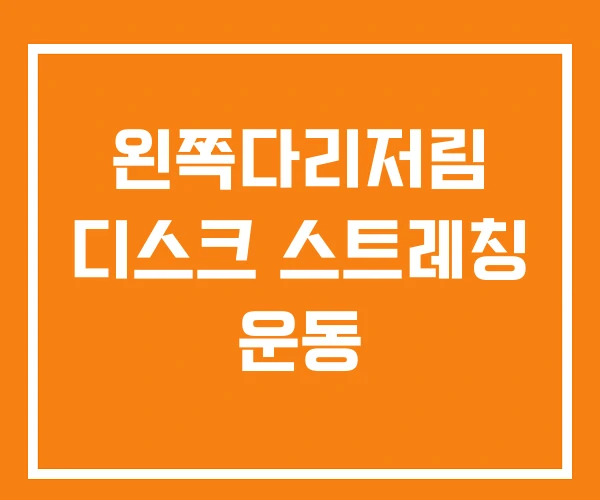 왼쪽다리저림 디스크 스트레칭 운동