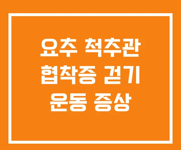 요추 척추관 협착증 걷기 운동 증상