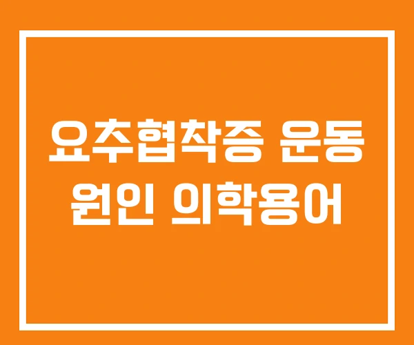 요추협착증 운동 원인 의학용어
