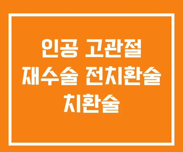 인공 고관절 재수술 전치환술 치환술