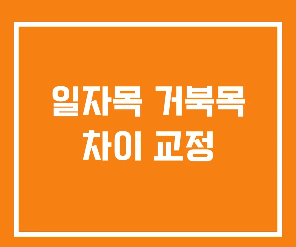 일자목 거북목 차이 교정 일자목 거북목 차이 교정