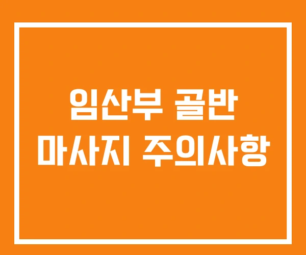 임산부 골반 마사지 주의사항 임산부 골반 마사지 주의사항