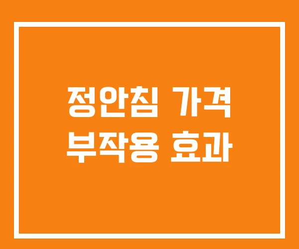 정안침 가격 부작용 효과 정안침 가격 부작용 효과