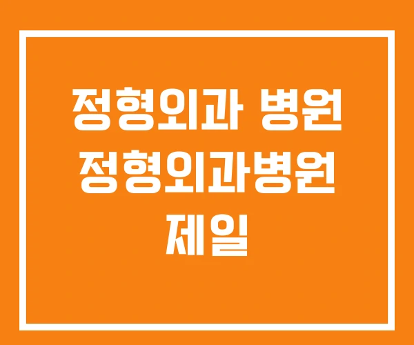 정형외과 병원 정형외과병원 제일