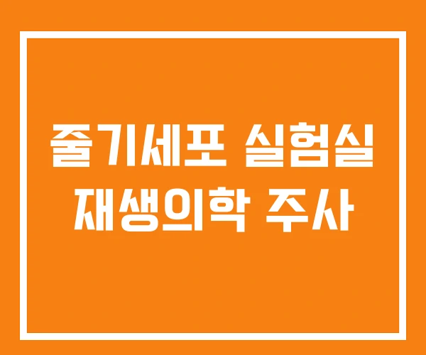 줄기세포 실험실 재생의학 주사 줄기세포 실험실 재생의학 주사