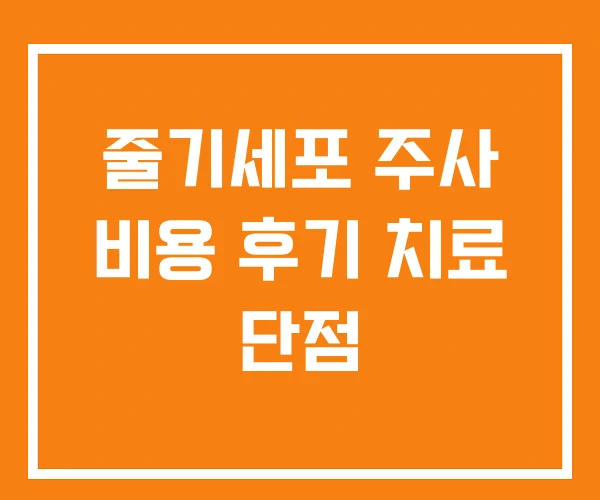 줄기세포 주사 비용 후기 치료 단점