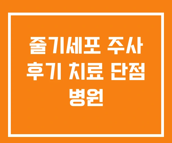 줄기세포 주사 후기 치료 단점 병원