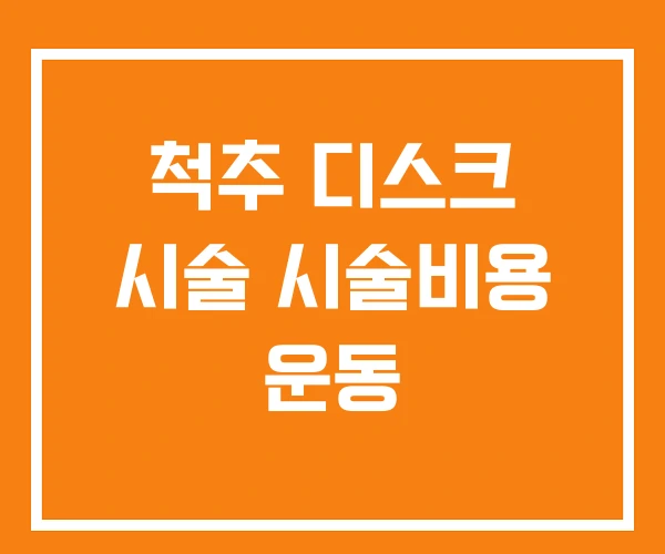 척추 디스크 시술 시술비용 운동 척추 디스크 시술 시술비용 운동