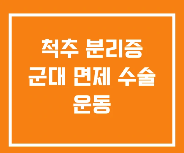 척추 분리증 군대 면제 수술 운동 척추 분리증 군대 면제 수술 운동