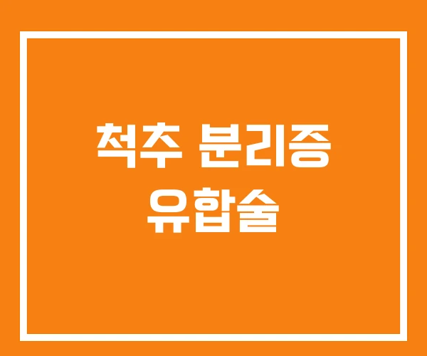 척추 분리증 유합술