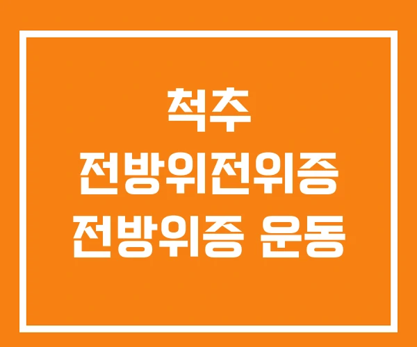 척추 전방위전위증 전방위증 운동