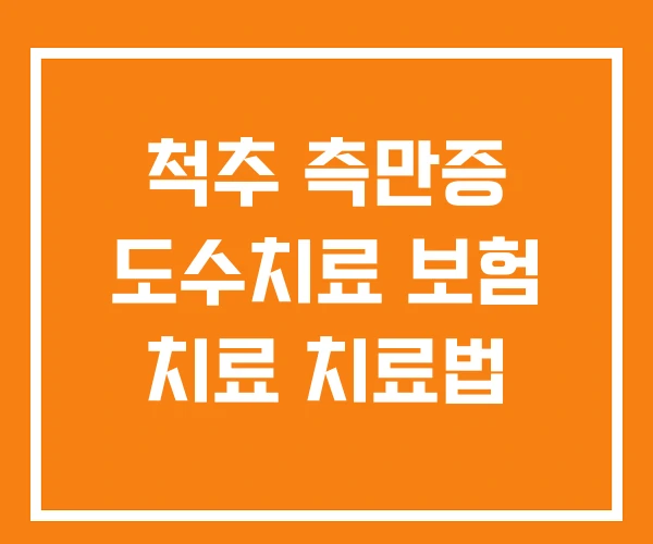 척추 측만증 도수치료 보험 치료 치료법