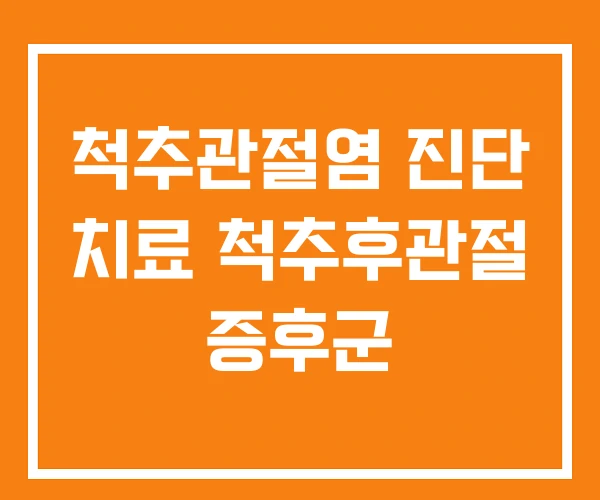 척추관절염 진단 치료 척추후관절 증후군 척추관절염 진단 치료 척추후관절 증후군
