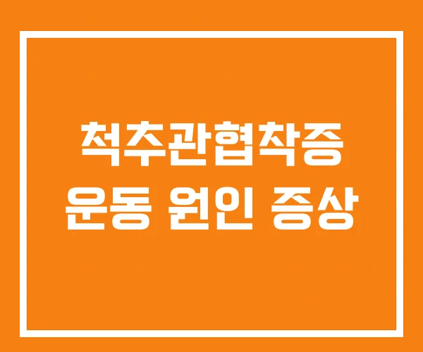 척추관협착증 운동 원인 증상 척추관협착증 운동 원인 증상