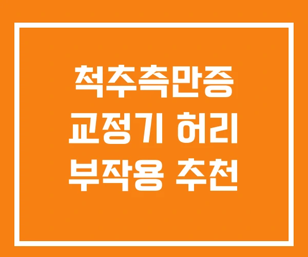 척추측만증 교정기 허리 부작용 추천