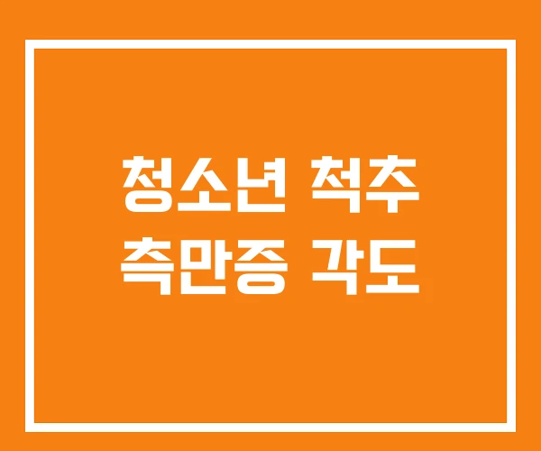 청소년 척추 측만증 각도 청소년 척추 측만증 각도