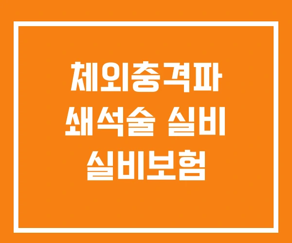 체외충격파 쇄석술 실비 실비보험