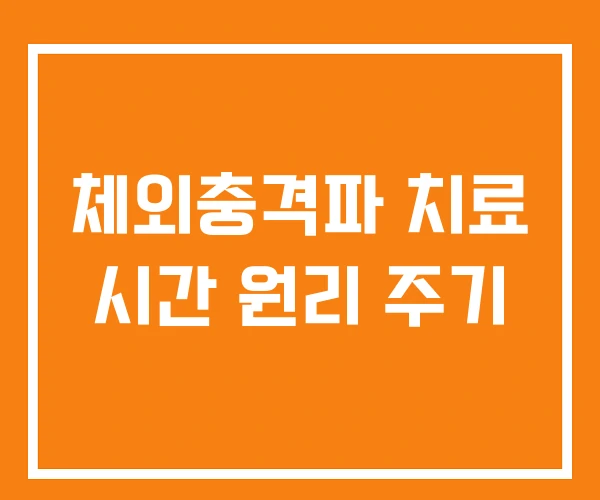 체외충격파 치료 시간 원리 주기 체외충격파 치료 시간 원리 주기