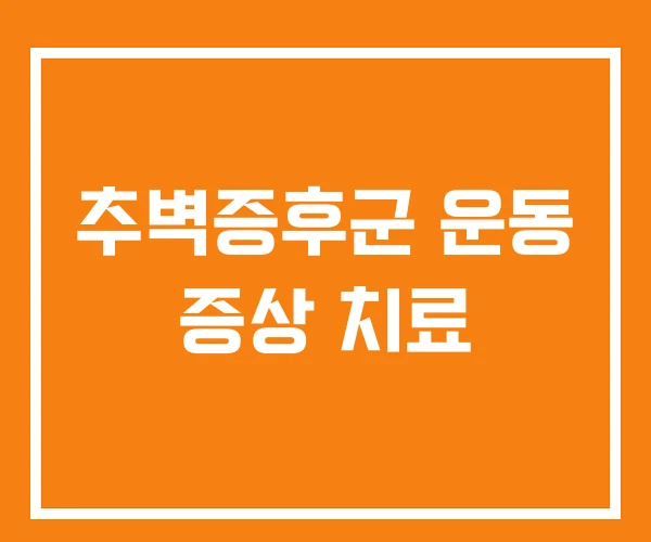추벽증후군 운동 증상 치료