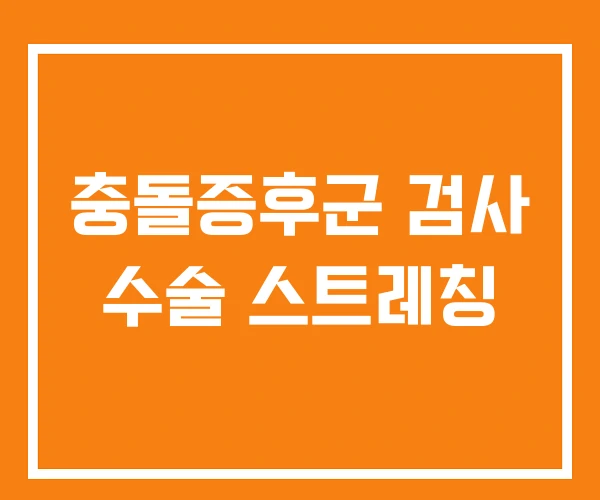 충돌증후군 검사 수술 스트레칭