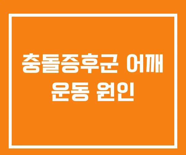 충돌증후군 어깨 운동 원인