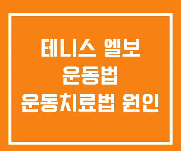 테니스 엘보 운동법 운동치료법 원인 테니스 엘보 운동법 운동치료법 원인