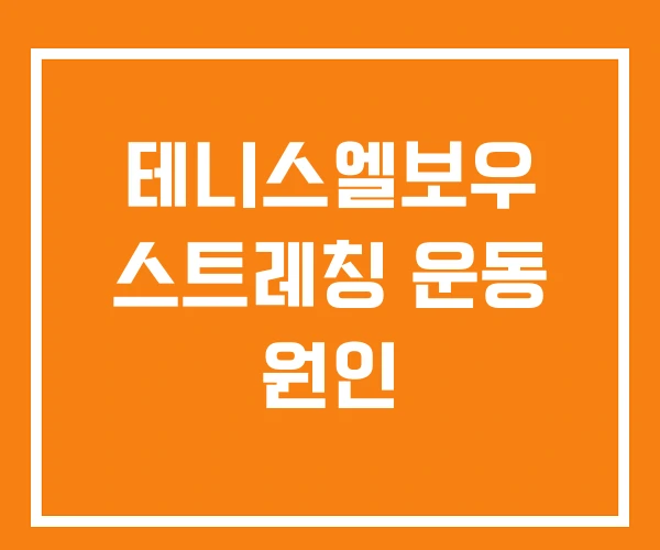 테니스엘보우 스트레칭 운동 원인