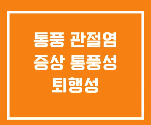 통풍 관절염 증상 통풍성 퇴행성